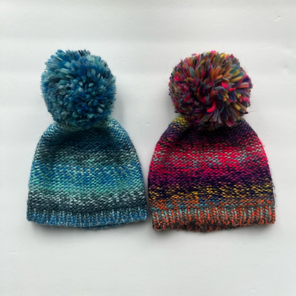 Youth Colorful Knit Beanies, Set of 2